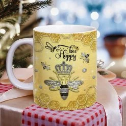 Personalized Bee Happy Mug Jewelry Drawing -Gift Series Store Personalized Bee Happy Mug Jewelry Drawing 2