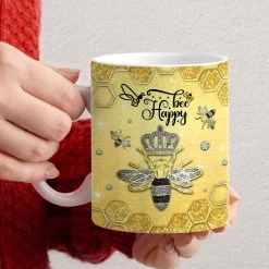 Personalized Bee Happy Mug Jewelry Drawing -Gift Series Store Personalized Bee Happy Mug Jewelry Drawing 4