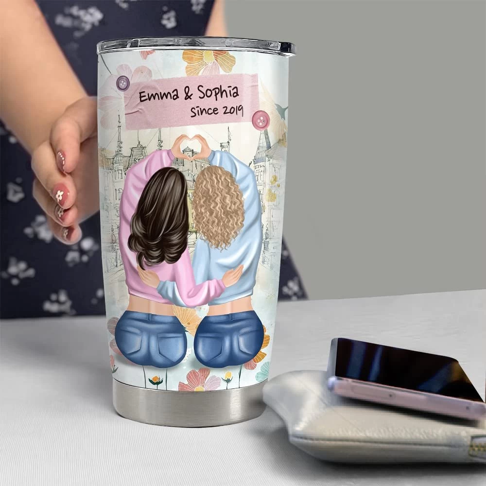 Personalized Best Friends Tumbler Because Of You I Laugh For Besties 6 Personalized Best Friends Tumbler Because Of You I Laugh For Besties - Image 4