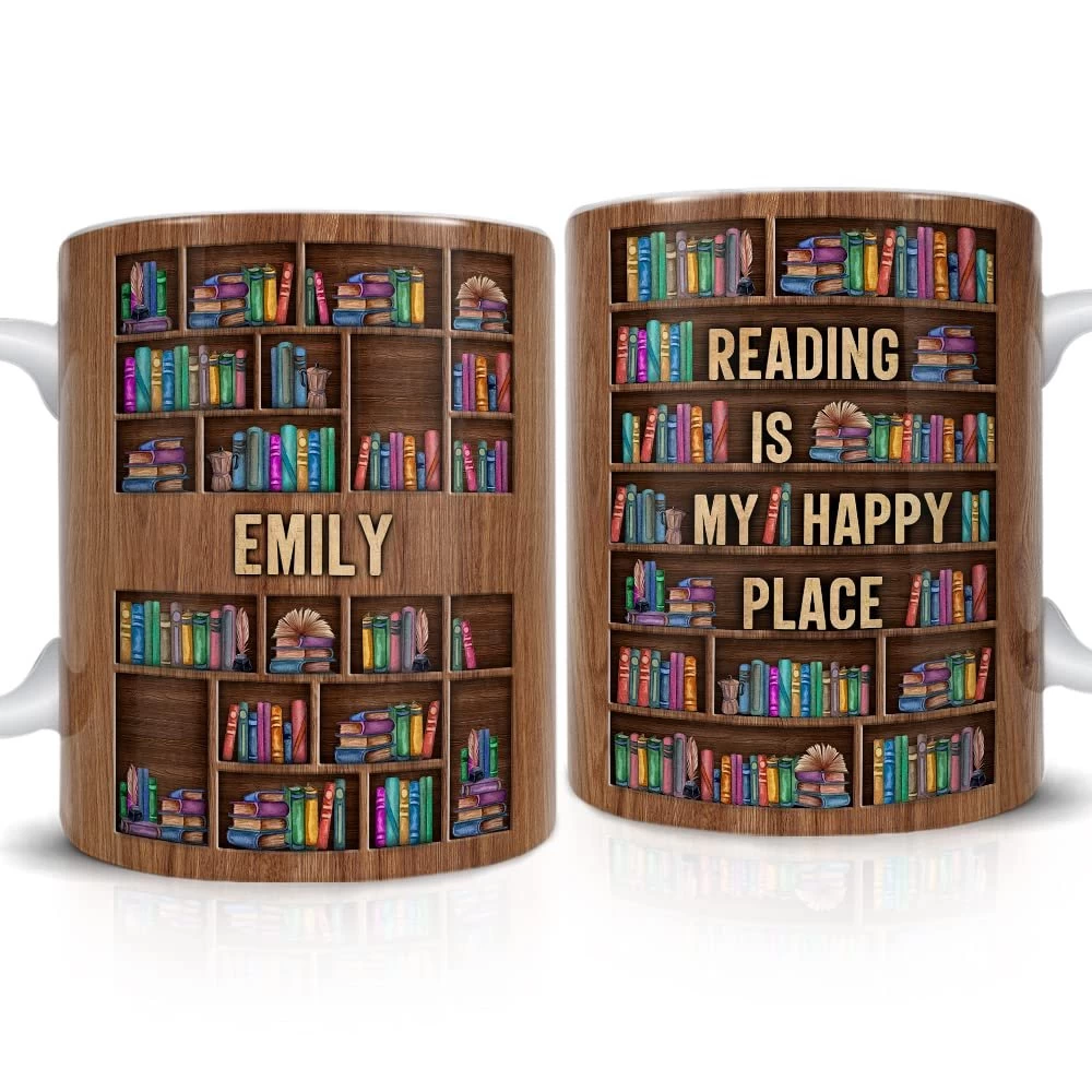 Personalized Book Lovers Mug My Happy Place 3 Personalized Book Lovers Mug My Happy Place