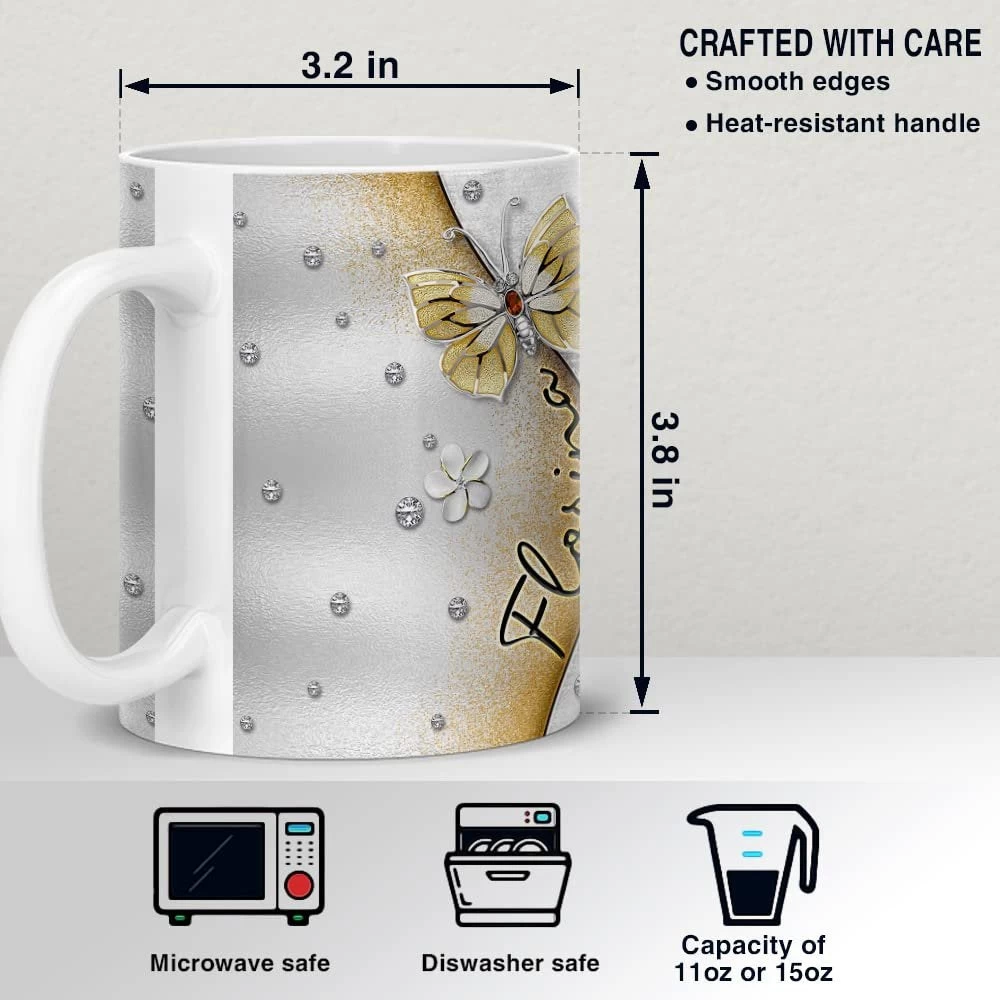 Personalized Butterfly Mug Gem Drawing Style 7 Personalized Butterfly Mug Gem Drawing Style - Image 5