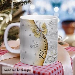 Personalized Butterfly Mug Gem Drawing Style 14 Personalized Butterfly Mug Gem Drawing Style -Gift Series Store Personalized Butterfly Mug Gem Drawing Style 5