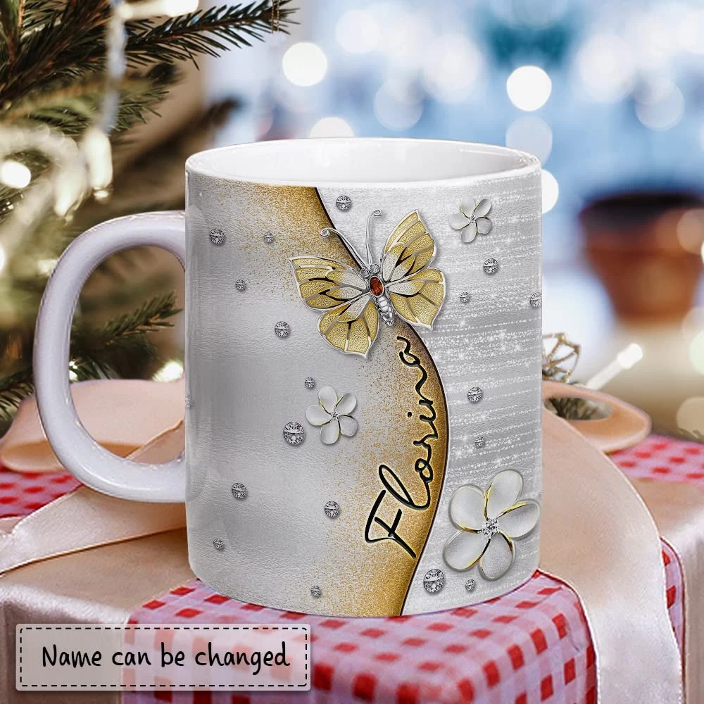 Personalized Butterfly Mug Gem Drawing Style 8 Personalized Butterfly Mug Gem Drawing Style - Image 6