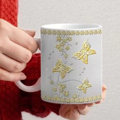 Personalized Butterfly Mug Golden Butterfly -Gift Series Store Personalized Butterfly Mug Golden Butterfly 2