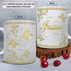 Personalized Butterfly Mug Golden Butterfly -Gift Series Store Personalized Butterfly Mug Golden Butterfly 3