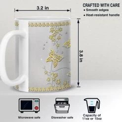 Personalized Butterfly Mug Golden Butterfly -Gift Series Store Personalized Butterfly Mug Golden Butterfly 4