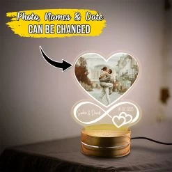 Personalized Couple Night Light Heart Design With Custom Photo -Gift Series Store Personalized Couple Night Light Heart Design With Custom Photo 2