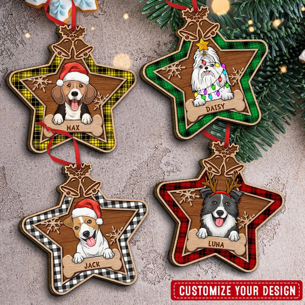 Personalized Dog Christmas Star Wood Personalized Ornament 5 Personalized Dog Christmas Star Wood Personalized Ornament - Image 3