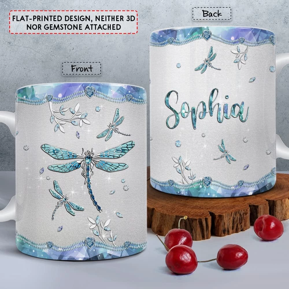 Personalized Dragonfly Mug Jewelry Style 4 Personalized Dragonfly Mug Jewelry Style - Image 2