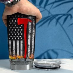 Personalized Firefighter Tumbler American Flag With Custom Name -Gift Series Store Personalized Firefighter Tumbler American Flag With Custom Name 4