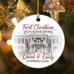 Personalized First Christmas In New Home Custom Photo House Ornament -Gift Series Store Personalized First Christmas In New Home Custom Photo House Ornament 3