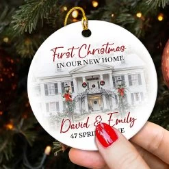 Personalized First Christmas In New Home Custom Photo House Ornament -Gift Series Store Personalized First Christmas In New Home Custom Photo House Ornament 4