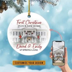 Personalized First Christmas In New Home Custom Photo House Ornament -Gift Series Store Personalized First Christmas In New Home Custom Photo House Ornament 6
