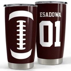 Personalized Football Tumbler UniForm Custom For Men Boy Sport Lover