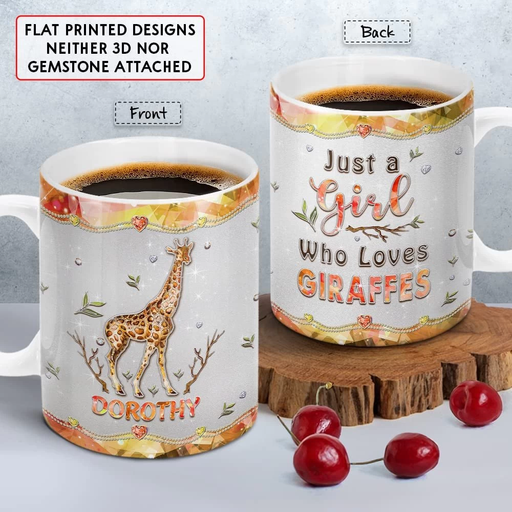 Personalized Giraffe Mug Just A Girl Loves Giraffes 4 Personalized Giraffe Mug Just A Girl Loves Giraffes - Image 2