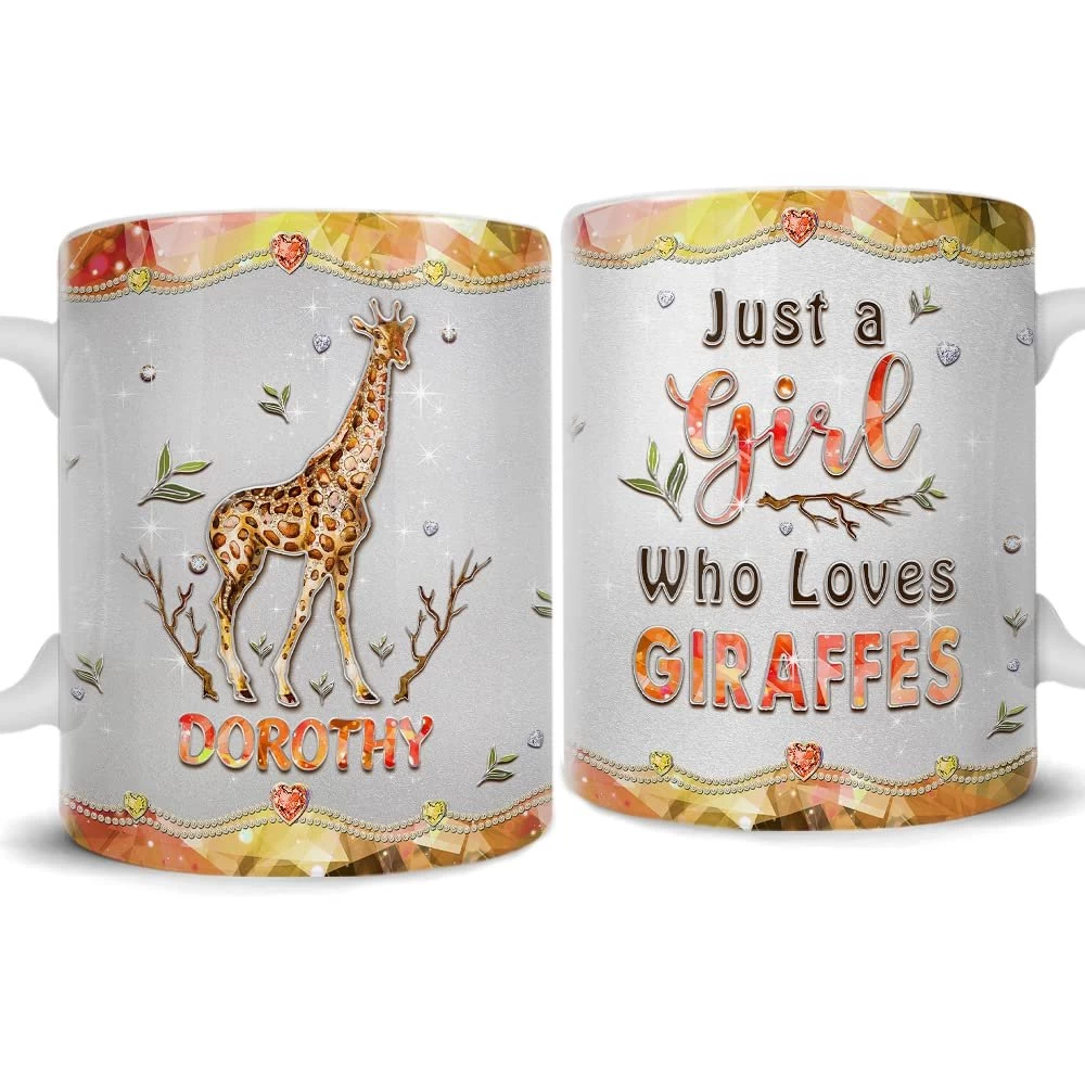 Personalized Giraffe Mug Just A Girl Loves Giraffes 3 Personalized Giraffe Mug Just A Girl Loves Giraffes