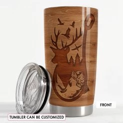 Personalized Hunting Tumbler Fishing And Hunting Love Wood Drawing -Gift Series Store Personalized Hunting Tumbler Fishing And Hunting Love Wood Drawing 2