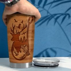 Personalized Hunting Tumbler Fishing And Hunting Love Wood Drawing -Gift Series Store Personalized Hunting Tumbler Fishing And Hunting Love Wood Drawing 4