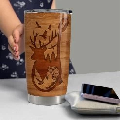 Personalized Hunting Tumbler Fishing And Hunting Love Wood Drawing -Gift Series Store Personalized Hunting Tumbler Fishing And Hunting Love Wood Drawing 5