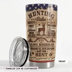 Personalized Hunting Tumbler Hunting Rules Wood Drawing -Gift Series Store Personalized Hunting Tumbler Hunting Rules Wood Drawing 2