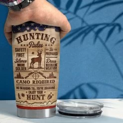 Personalized Hunting Tumbler Hunting Rules Wood Drawing -Gift Series Store Personalized Hunting Tumbler Hunting Rules Wood Drawing 4