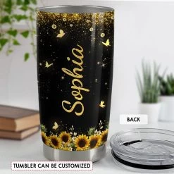 Personalized Initial Tumbler With Monogrammed Letter Sunflower 12 Personalized Initial Tumbler With Monogrammed Letter Sunflower -Gift Series Store Personalized Initial Tumbler With Monogrammed Letter Sunflower 3