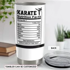 Personalized Karate Nutrition Facts Tumbler With Customize Name -Gift Series Store Personalized Karate Nutrition Facts Tumbler With Customize Name 3