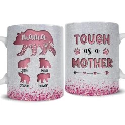 Personalized Mama Bear Tough As Mother Pink Color