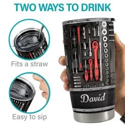 Personalized Mechanic Tumbler Mechanic's Tool Metallic Style -Gift Series Store Personalized Mechanic Tumbler Mechanics Tool Metallic Style 6