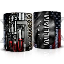 Personalized Mug For Dad Tool Box Drawing