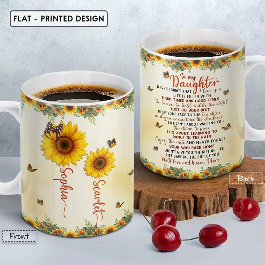 Personalized Mug For Daughter Sunflower Mother And Daughter 4 Personalized Mug For Daughter Sunflower Mother And Daughter - Image 2