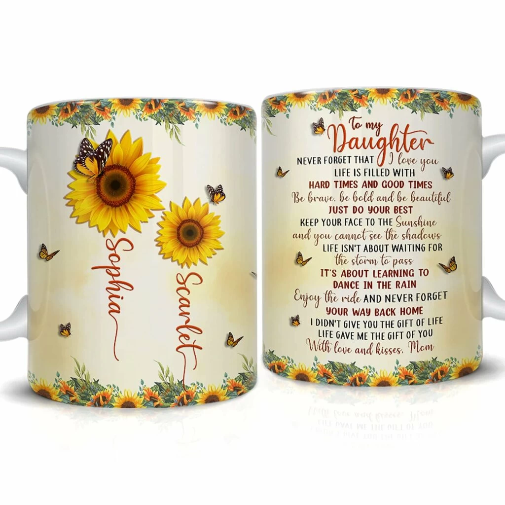 Personalized Mug For Daughter Sunflower Mother And Daughter 3 Personalized Mug For Daughter Sunflower Mother And Daughter