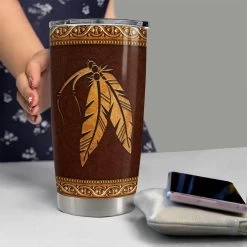 Personalized Native American Style Tumbler Leather Drawing Best Gift -Gift Series Store Personalized Native American Style Tumbler Leather Drawing Best Gift 4