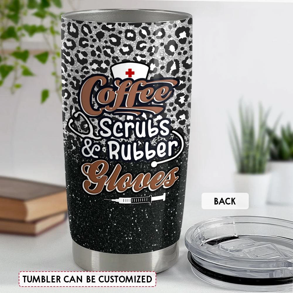Personalized Nurse Scrub Tumbler With Customize Name Leopard Pattern 6 Personalized Nurse Scrub Tumbler With Customize Name Leopard Pattern - Image 4