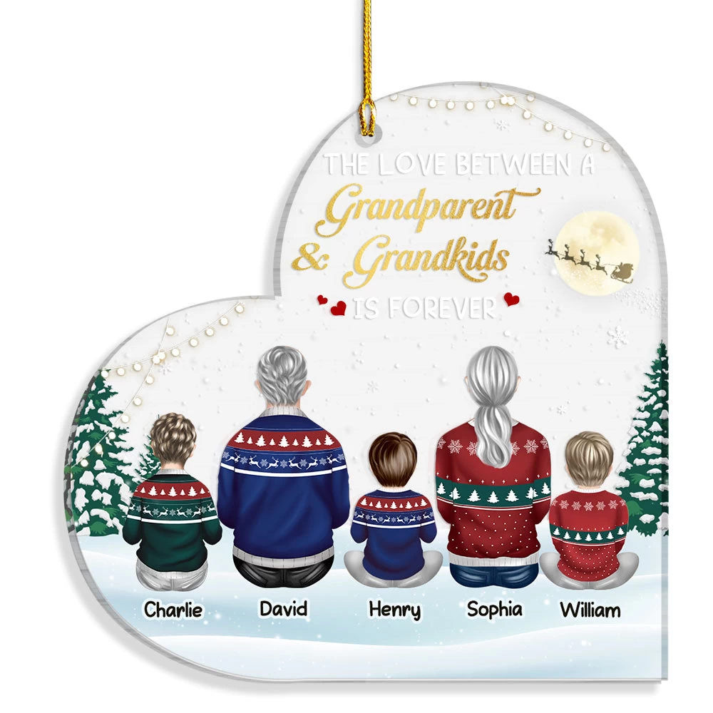 Personalized Ornament For Grandparents Love Grandkids Forever 4 Personalized Ornament For Grandparents Love Grandkids Forever - Image 2