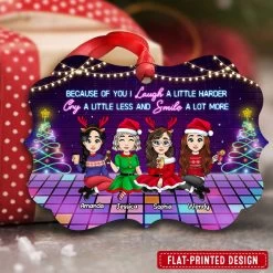 Personalized Ornament For Besties Because Of You I Laugh Harder -Gift Series Store Personalized Ornament for Besties Because Of You I Laugh Harder 2