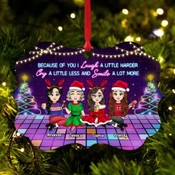 Personalized Ornament For Besties Because Of You I Laugh Harder -Gift Series Store Personalized Ornament for Besties Because Of You I Laugh Harder 3