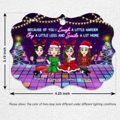 Personalized Ornament For Besties Because Of You I Laugh Harder -Gift Series Store Personalized Ornament for Besties Because Of You I Laugh Harder 5