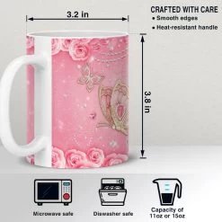 Personalized Pink Butterfly Rose Art Mug 14 Personalized Pink Butterfly Rose Art Mug -Gift Series Store Personalized Pink Butterfly Rose Art Mug 5
