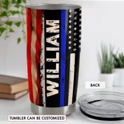 Personalized Police Tumbler With Customize Name American Flag -Gift Series Store Personalized Police Tumbler With Customize Name American Flag 3