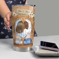 Personalized Sister Tumbler Fight A Bear For Sister Bestie -Gift Series Store Personalized Sister Tumbler Fight A Bear For Sister Bestie 3