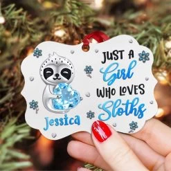 Personalized Sloth Ornament Jewelry Style Love Sloths -Gift Series Store Personalized Sloth Ornament Jewelry Style Love Sloths 2