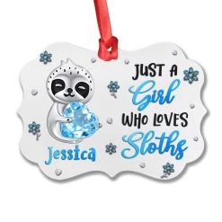 Personalized Sloth Ornament Jewelry Style Love Sloths