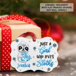 Personalized Sloth Ornament Jewelry Style Love Sloths -Gift Series Store Personalized Sloth Ornament Jewelry Style Love Sloths 3