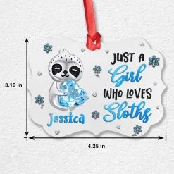 Personalized Sloth Ornament Jewelry Style Love Sloths -Gift Series Store Personalized Sloth Ornament Jewelry Style Love Sloths 4