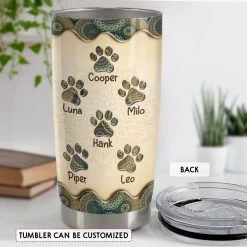 Personalized Tumbler For Dog Mom With Custom Dog Name Mandala Drawing -Gift Series Store Personalized Tumbler For Dog Mom With Custom Dog Name Mandala Drawing 3