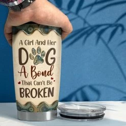 Personalized Tumbler For Dog Mom With Custom Dog Name Mandala Drawing -Gift Series Store Personalized Tumbler For Dog Mom With Custom Dog Name Mandala Drawing 4