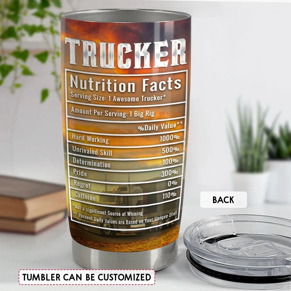 Personalized Tumbler For Trucker Nutrition Facts 6 Personalized Tumbler For Trucker Nutrition Facts - Image 4