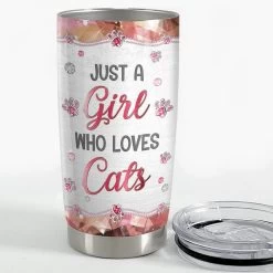 Personalized Tumbler Just A Girl Who Loves Cats Jewelry Style Gift -Gift Series Store Personalized Tumbler Just A Girl Who Loves Cats Jewelry Style Gift 2