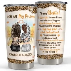 Personalized Tumbler Leopard Style For Bestie Soulmate Friendship